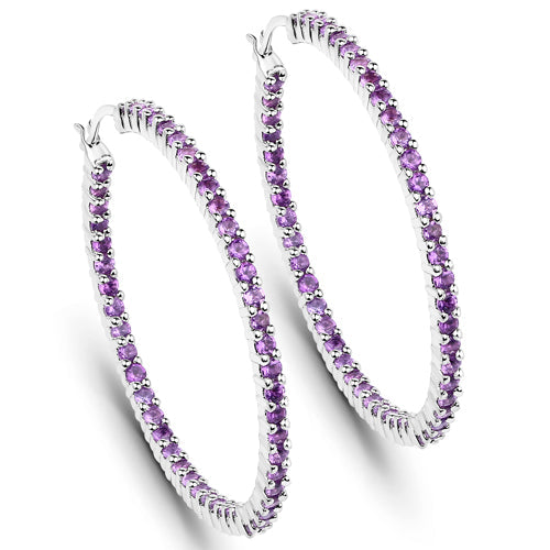 Bids.com 3.00 Carat Genuine Amethyst .925 Sterling Silver Earrings Earrings