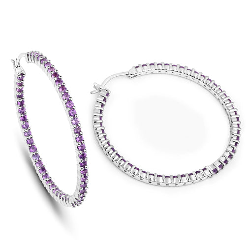 Bids.com 3.00 Carat Genuine Amethyst .925 Sterling Silver Earrings Earrings