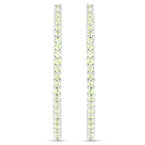 Bids.com 3.50 Carat Genuine Peridot .925 Sterling Silver Earrings Earrings