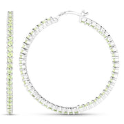 Bids.com 3.50 Carat Genuine Peridot .925 Sterling Silver Earrings Earrings