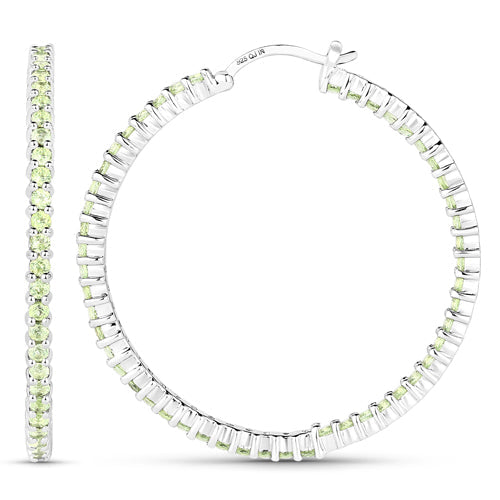 Bids.com 3.50 Carat Genuine Peridot .925 Sterling Silver Earrings Earrings
