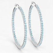 Bids.com 3.60 Carat Genuine Swiss Blue Topaz .925 Sterling Silver Earrings Earrings