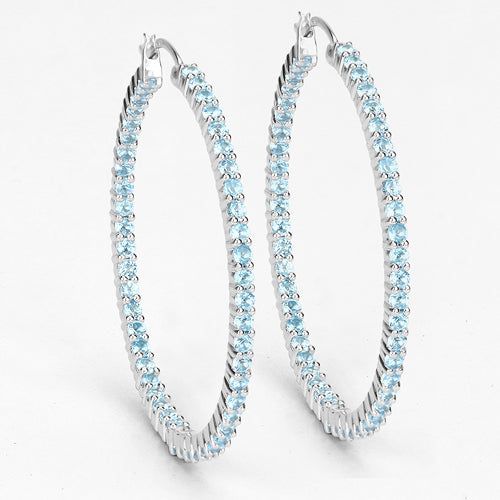 Bids.com 3.60 Carat Genuine Swiss Blue Topaz .925 Sterling Silver Earrings Earrings
