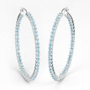 Bids.com 3.60 Carat Genuine Swiss Blue Topaz .925 Sterling Silver Earrings Earrings