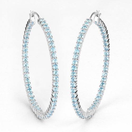 Bids.com 3.60 Carat Genuine Swiss Blue Topaz .925 Sterling Silver Earrings Earrings