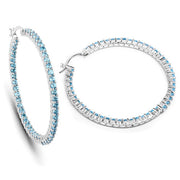 Bids.com 3.60 Carat Genuine Swiss Blue Topaz .925 Sterling Silver Earrings Earrings