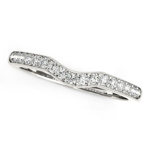 Bids.com 14k White Gold Curved Style Wedding Ring (1/4 cttw) Rings