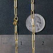Bids.com 14k Yellow Gold Textured Paperclip Chain (3.5mm) Necklaces