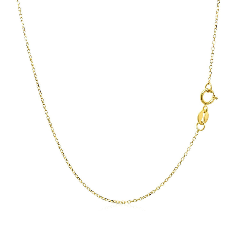 Bids.com 14k Yellow Gold Diamond Cut Cable Link Chain 0.8mm Necklaces