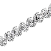 Bids.com .925 Sterling Silver 2.0 Cttw Round-Cut Diamond "S" Link Bracelet (I-J Color, I3 Clarity) - 7.25" Bracelets