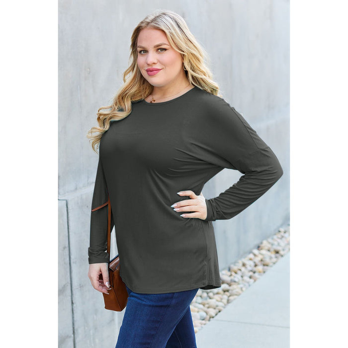 Basic Bae Round Neck Dropped Shoulder T-Shirt