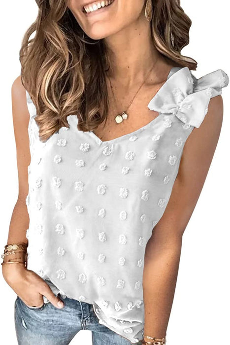 Swiss Dot V-Neck Tank