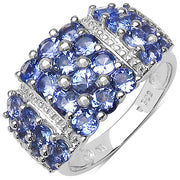 Bids.com 2.06 Carat Genuine Tanzanite .925 Sterling Silver Ring Rings