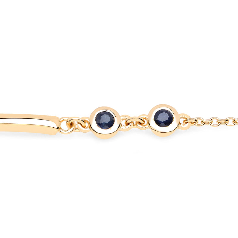 Bids.com 18K Yellow Gold Plated 0.24 Carat Genuine Blue Sapphire .925 Sterling Silver Bracelet Bracelets
