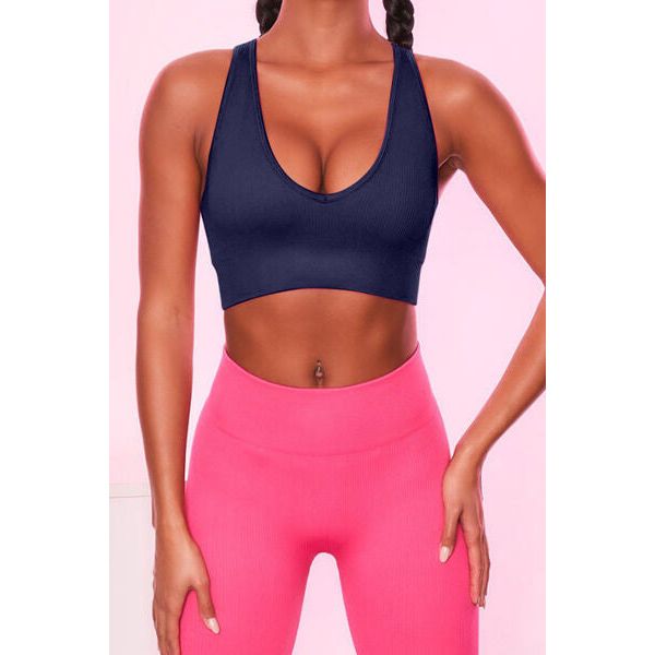 Scoop Neck Wide Strap Active Bra