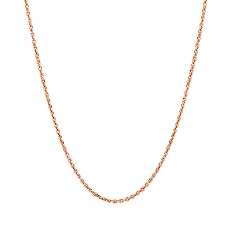 Bids.com 14k Rose Gold Diamond Cut Cable Link Chain 1.3mm Necklaces