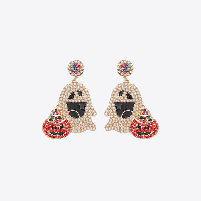 Ghost Rhinestone Alloy Earrings