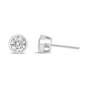 Bids.com 14K White Gold 1.0 Cttw Lab Grown Diamond Screw-Back Classic Bezel Solitaire Stud Earrings (G-H Color, VS2-SI1 Clarity) Earrings