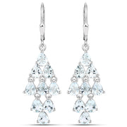Bids.com 3.96 Carat Genuine Aquamarine .925 Sterling Silver Earrings Earrings