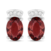 Bids.com 1.35 Carat Genuine Pink Tourmaline and White Diamond 14K White Gold Earrings Earrings