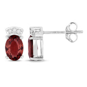 Bids.com 1.35 Carat Genuine Pink Tourmaline and White Diamond 14K White Gold Earrings Earrings