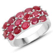 Bids.com 3.52 Carat Genuine Ruby .925 Sterling Silver Ring Rings