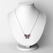 Bids.com 2.36 Carat Genuine Ruby and White Zircon .925 Sterling Silver Necklace Necklaces