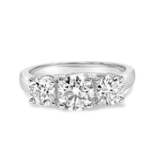 Bids.com 14K White Gold 2.00 Cttw Lab Grown Diamond 3 Stone Ring Band (F-G Color, VS1-VS2 Clarity) - Ring Size 7 Rings