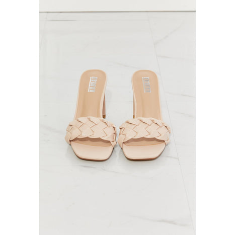 MMShoes Top of the World Braided Block Heel Sandals in Beige