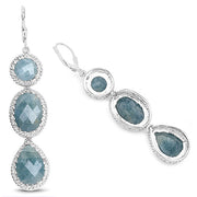 Bids.com 21.32 Carat Genuine Milky Aquamarine .925 Sterling Silver Earrings Earrings