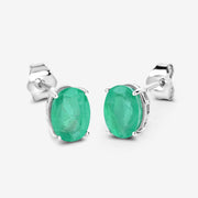 Bids.com 2.40 Carat Genuine Zambian Emerald 10K White Gold Earrings Earrings