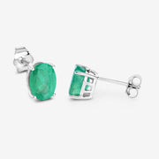 Bids.com 2.40 Carat Genuine Zambian Emerald 10K White Gold Earrings Earrings