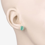 Bids.com 2.40 Carat Genuine Zambian Emerald 10K Yellow Gold Earrings Earrings