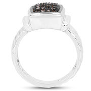 Bids.com 0.22 Carat Genuine Champagne Diamond .925 Sterling Silver Ring Rings