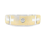 Bids.com .02ct Mens Ring Wedding Band Sterling Silver 14KT Gold Bracelets