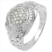 Bids.com 0.20 Carat Genuine White Diamond .925 Sterling Silver Ring Rings