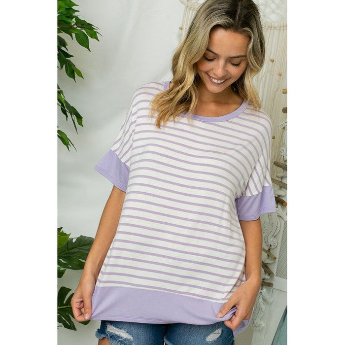 STRIPE MIXED HIGH LOW TOP