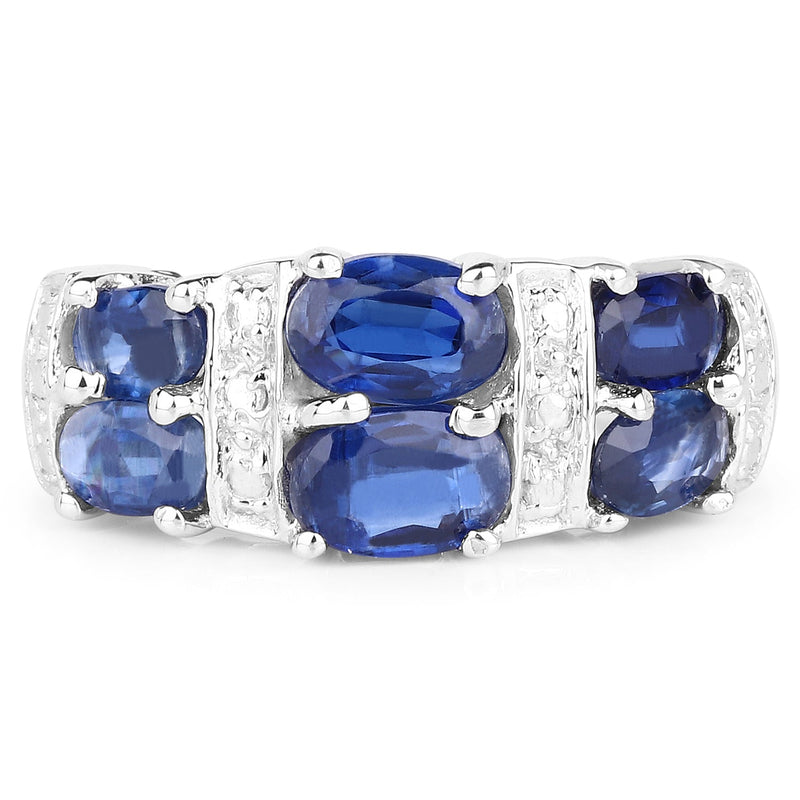 Bids.com 2.44 Carat Genuine Kyanite .925 Sterling Silver Ring Rings