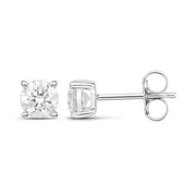 Bids.com 0.80 Carat Genuine White Diamond 14K White Gold Earrings Earrings