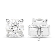 Bids.com 0.80 Carat Genuine White Diamond 14K White Gold Earrings Earrings