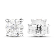 Bids.com 1.02 Carat Genuine White Diamond 14K White Gold Earrings Earrings