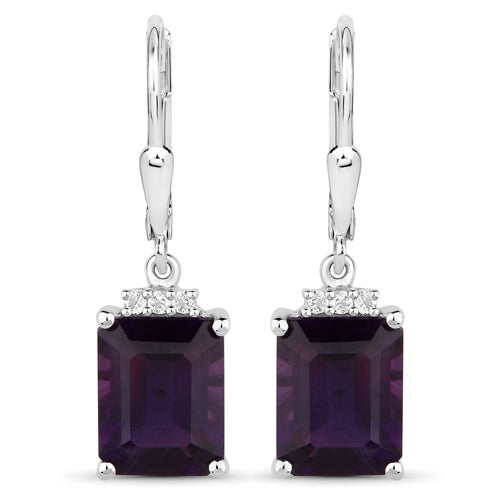 Bids.com 6.63 Carat Genuine Amethyst .925 Sterling Silver Earrings Earrings