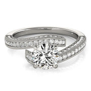 Bids.com 14k White Gold Round Diamond Bypass Style Engagement Ring (1 1/2 cttw) Rings