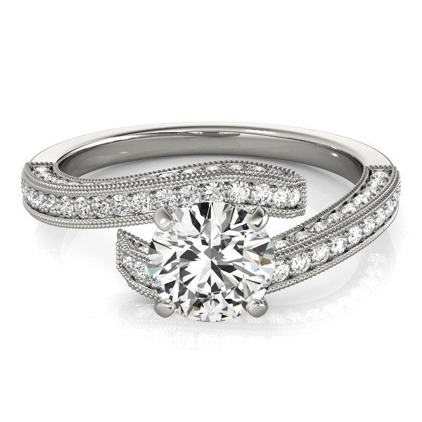 Bids.com 14k White Gold Round Diamond Bypass Style Engagement Ring (1 1/2 cttw) Rings