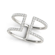 Bids.com 14k White Gold Modern Dual Band Style Diamond Ring (1/2 cttw) Rings