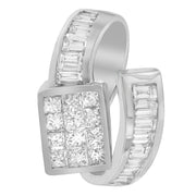 Bids.com 14K White Gold 2 cttw Princess and Baguette Cut Diamond Double Loop Pendant Necklace (G-H, VS1-VS2) Necklaces