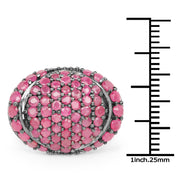 Bids.com 3.35 Carat Genuine Ruby .925 Sterling Silver Ring Rings