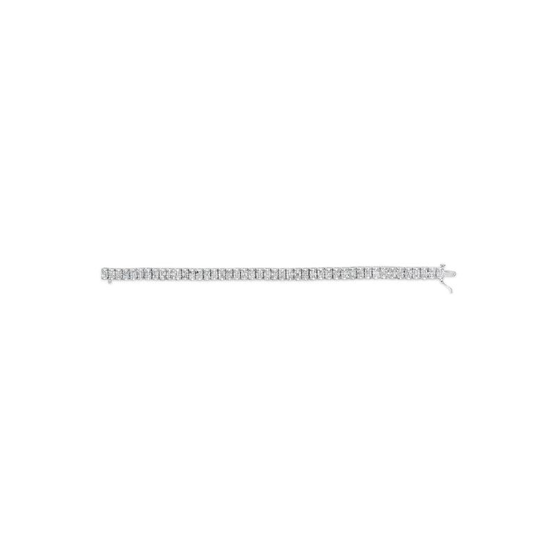 Bids.com 14K White Gold 5.00 Cttw Invisible Set Princess-Cut Diamond Belt and Buckle Tennis 7" Bracelet (H-I Color, SI1-SI2 Clarity) Bracelets
