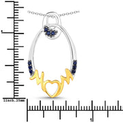 Bids.com 0.18 Carat Genuine Blue Sapphire .925 Sterling Silver Pendant Pendants