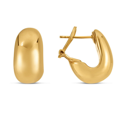 Bids.com 14k Yellow Gold Fancy Omega Hoops Earrings White Smoke Yellow Gold